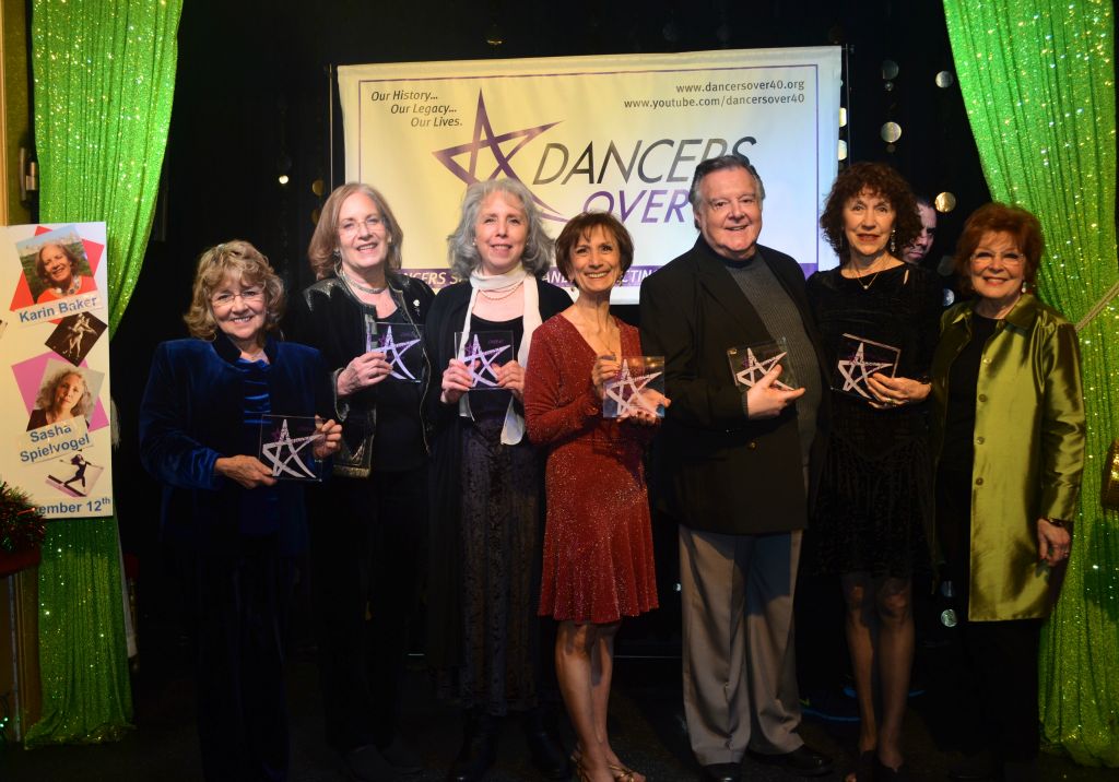 The DO40 Legacy Honorees: Patti Mariano, Karin Baker, Sasha Spielvogel, Joy Serio Dunbar, Teak Lewis and Marilyn D’honau with host Anita Gillette