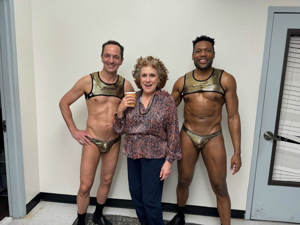 Judy Kaye and the “pit crew,” Scott Raneri and Areis Evans